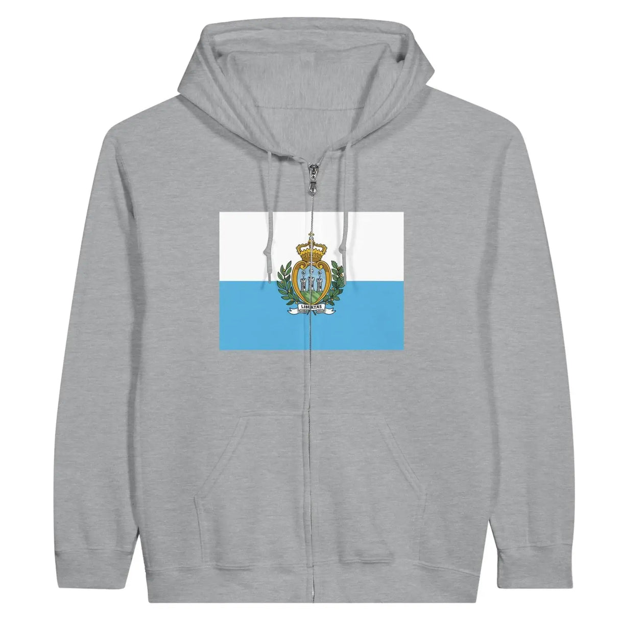 Sweat à capuche drapeau saint-marin à fermeture éclair - pixelformaflag