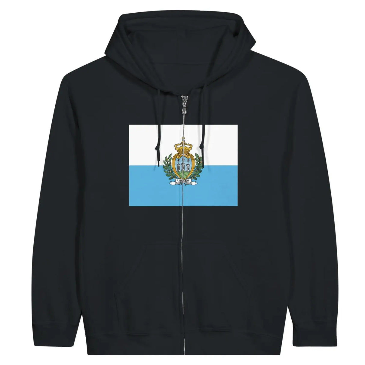 Sweat à capuche drapeau saint-marin à fermeture éclair - pixelformaflag