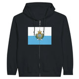 Sweat à capuche drapeau saint-marin à fermeture éclair - pixelformaflag