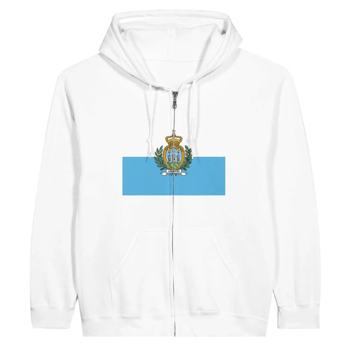 Sweat à capuche drapeau saint-marin à fermeture éclair - pixelformaflag