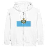 Sweat à capuche drapeau saint-marin à fermeture éclair - pixelformaflag