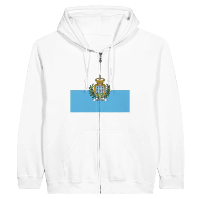 Sweat à capuche drapeau saint-marin à fermeture éclair - pixelformaflag
