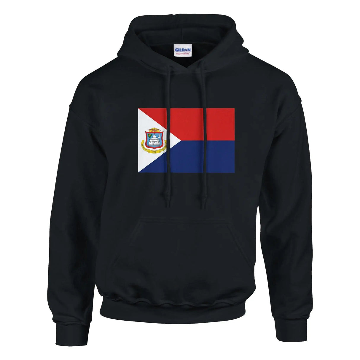 Sweat à capuche drapeau saint-martin coton mélangé