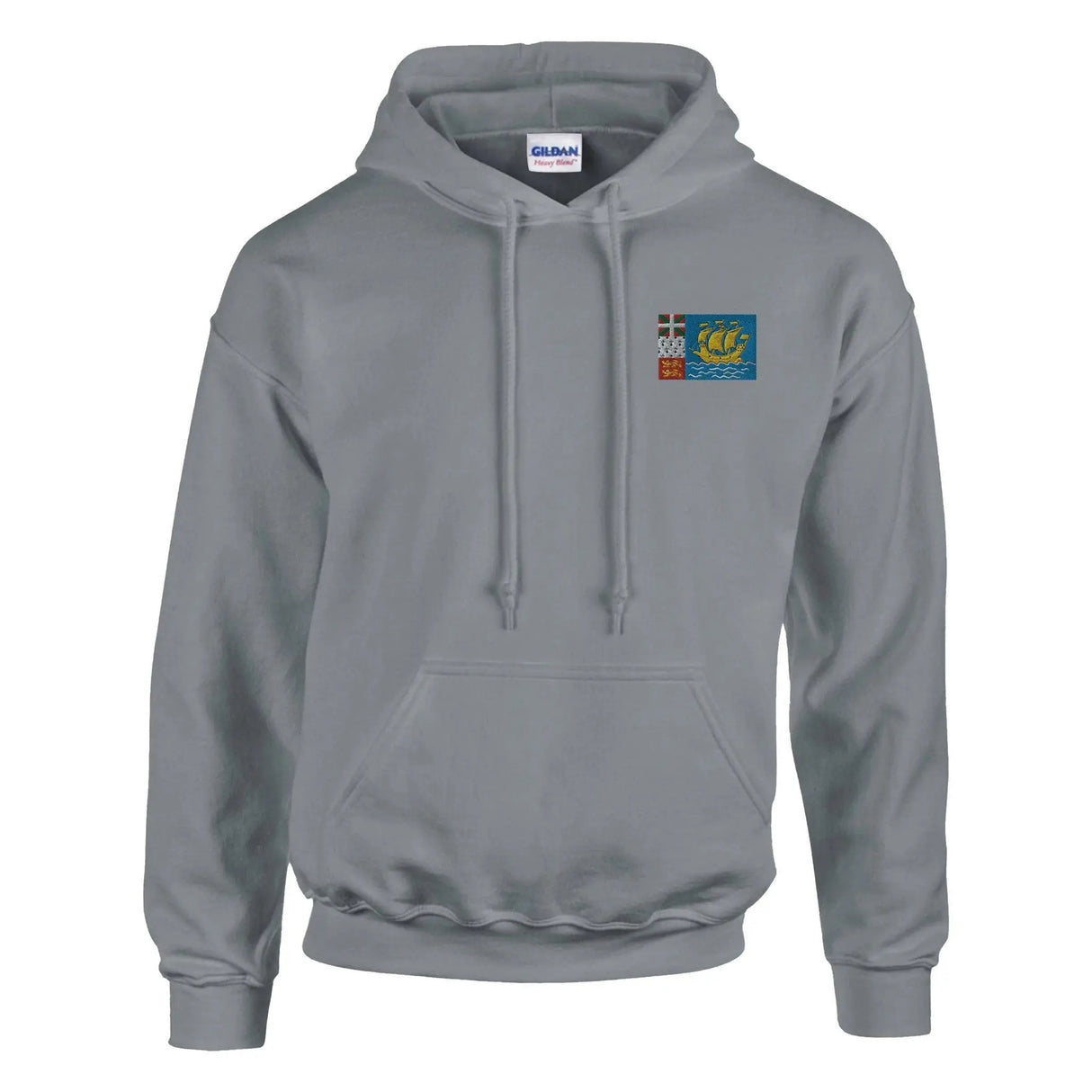 Sweat à capuche drapeau saint-pierre-et-miquelon brodé coton