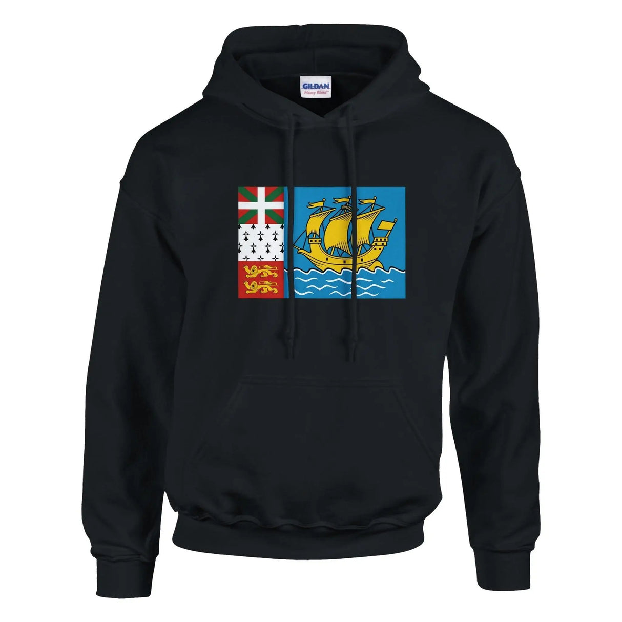 Sweat à capuche drapeau saint-pierre-et-miquelon coton mélangé