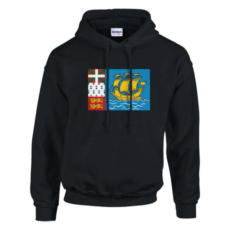 Sweat à capuche drapeau saint-pierre-et-miquelon coton mélangé