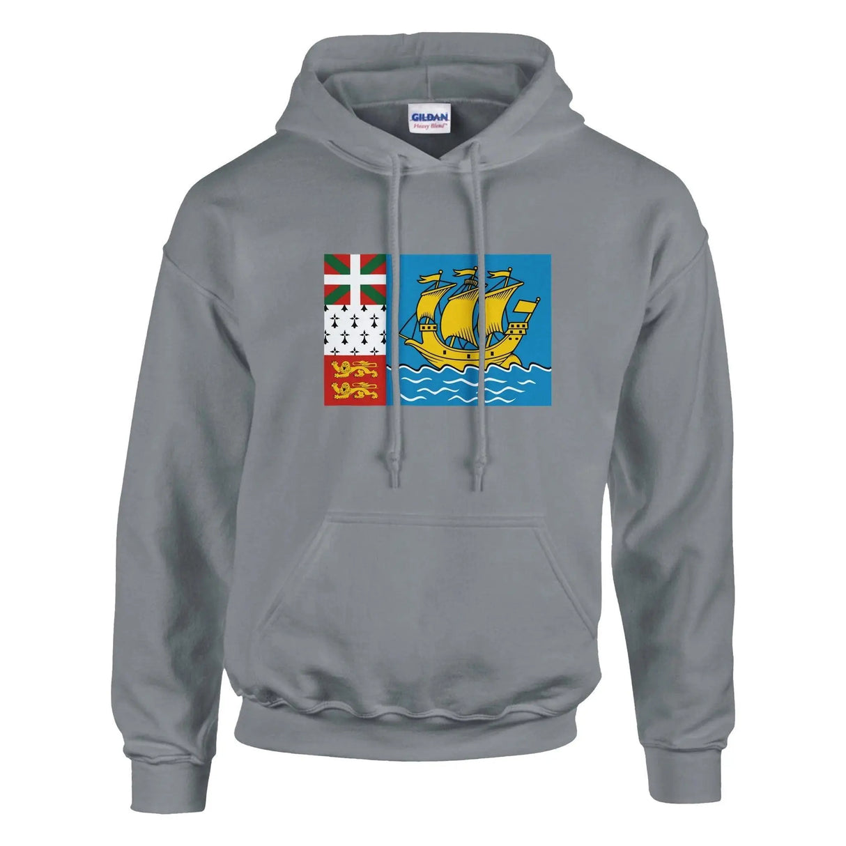 Sweat à capuche drapeau saint-pierre-et-miquelon coton mélangé