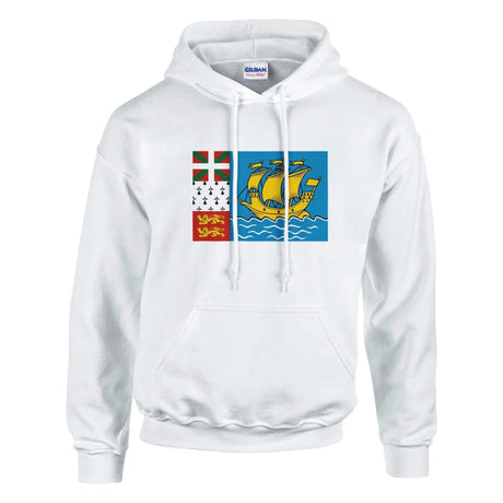 Sweat à capuche drapeau saint-pierre-et-miquelon coton mélangé
