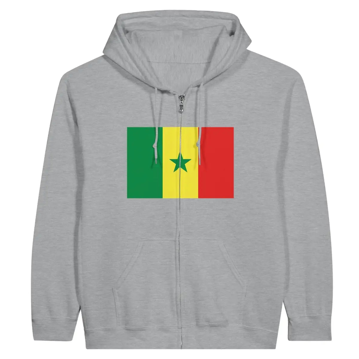 Sweat à capuche drapeau sénégal à fermeture éclair - pixelformaflag