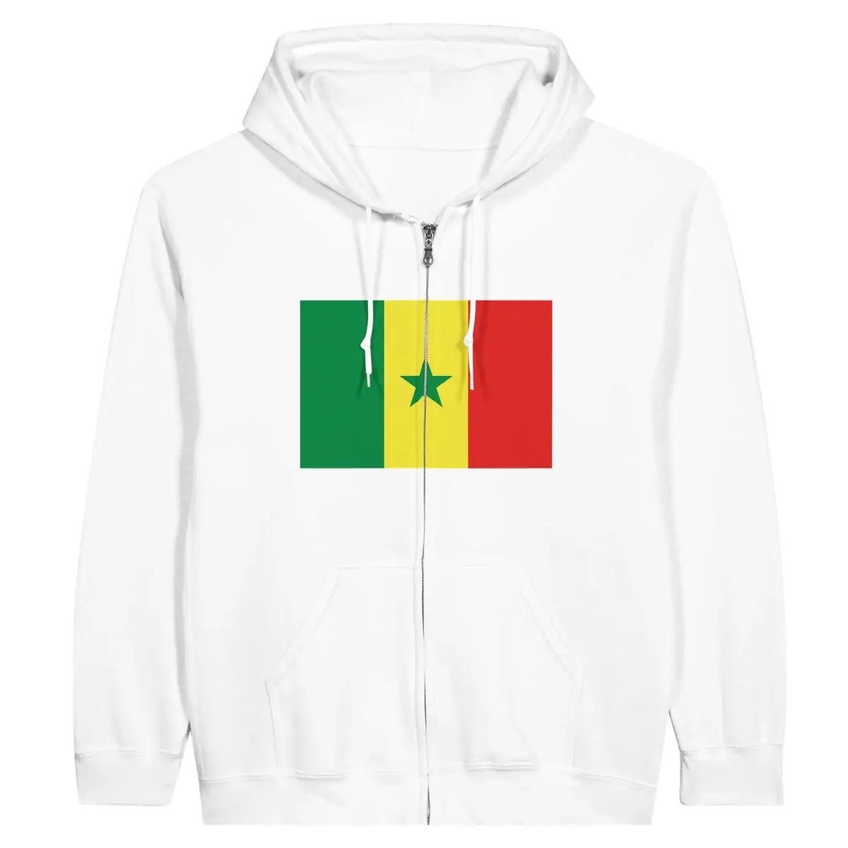 Sweat à capuche drapeau sénégal à fermeture éclair - pixelformaflag
