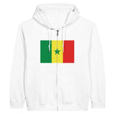 Sweat à capuche drapeau sénégal à fermeture éclair - pixelformaflag