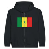 Sweat à capuche drapeau sénégal à fermeture éclair - pixelformaflag