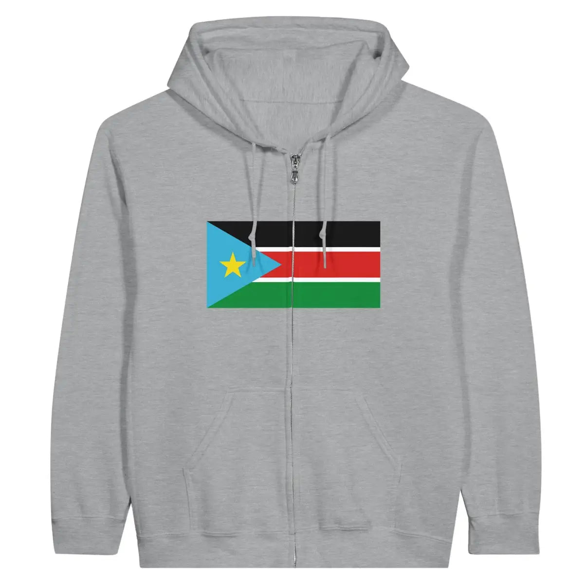Sweat à capuche drapeau soudan du sud à fermeture éclair - pixelformaflag