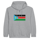 Sweat à capuche drapeau soudan du sud à fermeture éclair - pixelformaflag