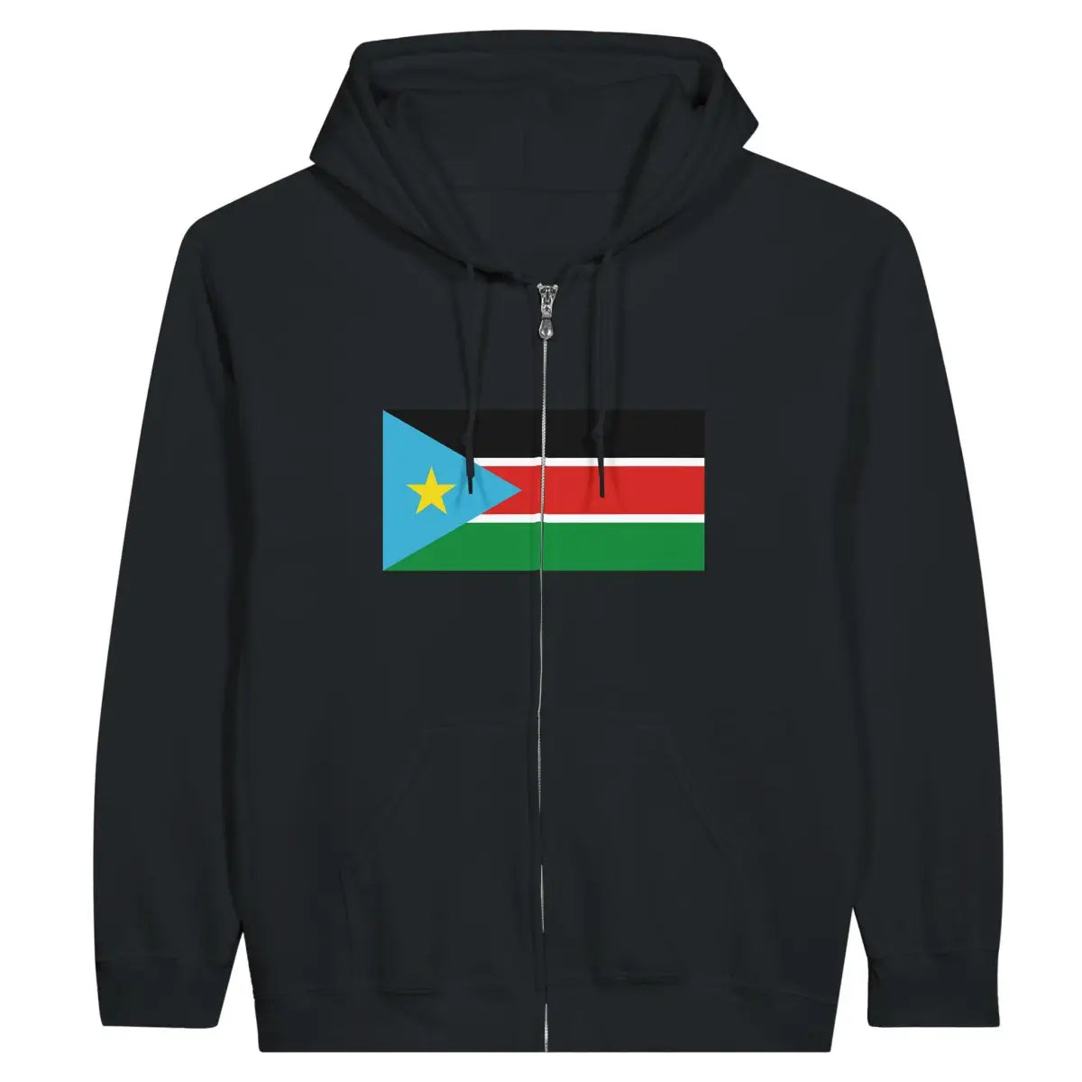 Sweat à capuche drapeau soudan du sud à fermeture éclair - pixelformaflag
