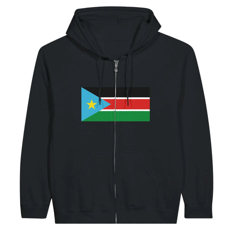 Sweat à capuche drapeau soudan du sud à fermeture éclair - pixelformaflag