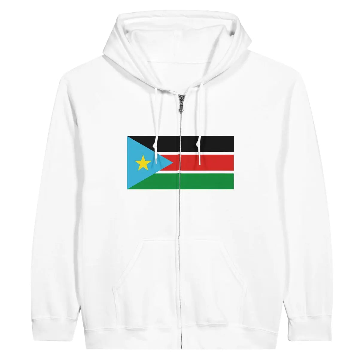 Sweat à capuche drapeau soudan du sud à fermeture éclair - pixelformaflag