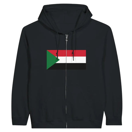 Sweat à capuche drapeau soudan à fermeture éclair - pixelformaflag