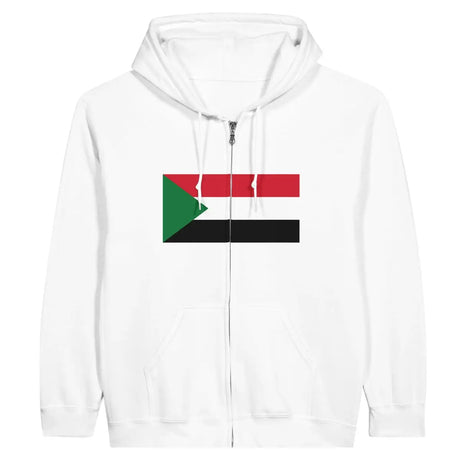Sweat à capuche drapeau soudan à fermeture éclair - pixelformaflag