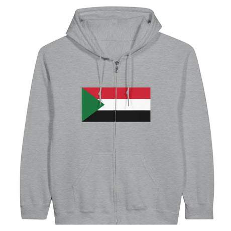 Sweat à capuche drapeau soudan à fermeture éclair - pixelformaflag