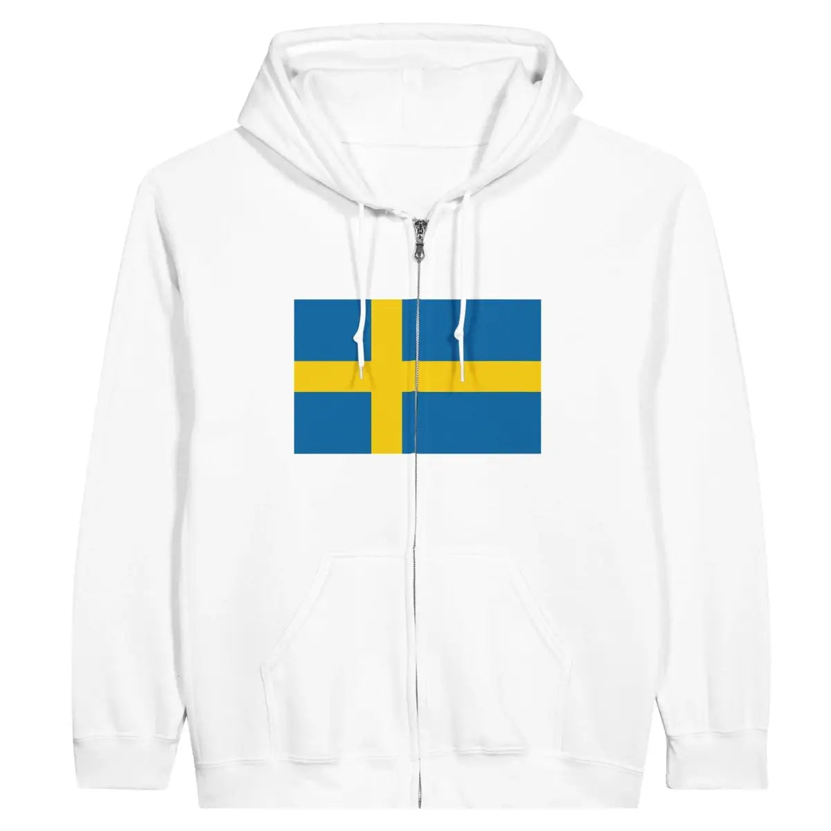 Sweat à capuche drapeau suède à fermeture éclair - pixelformaflag