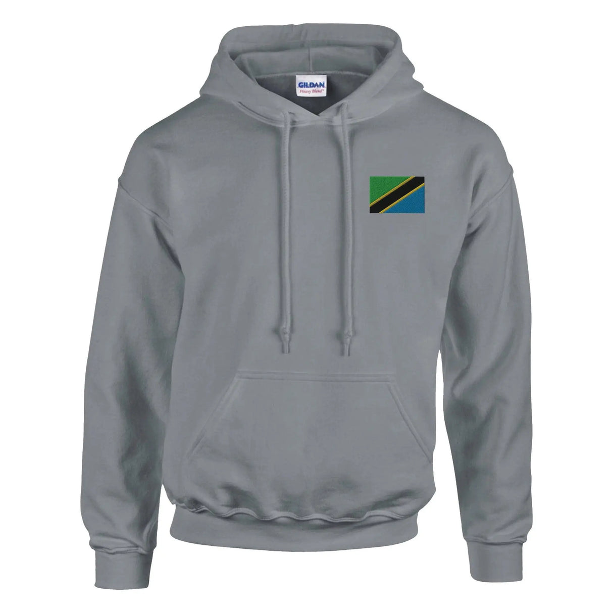 Sweat à capuche drapeau tanzanie brodé coton mélangé