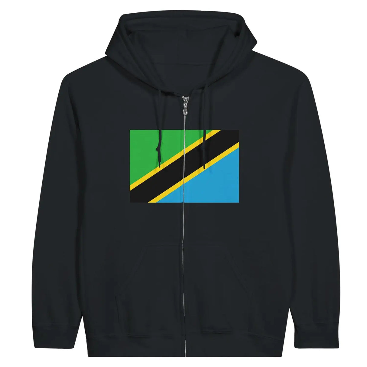 Sweat à capuche drapeau tanzanie à fermeture éclair - pixelformaflag
