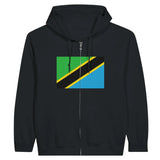 Sweat à capuche drapeau tanzanie à fermeture éclair - pixelformaflag