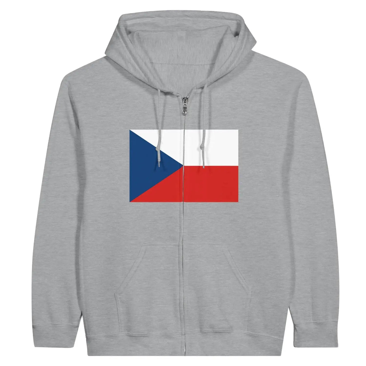 Sweat à capuche drapeau tchéquie à fermeture éclair - pixelformaflag