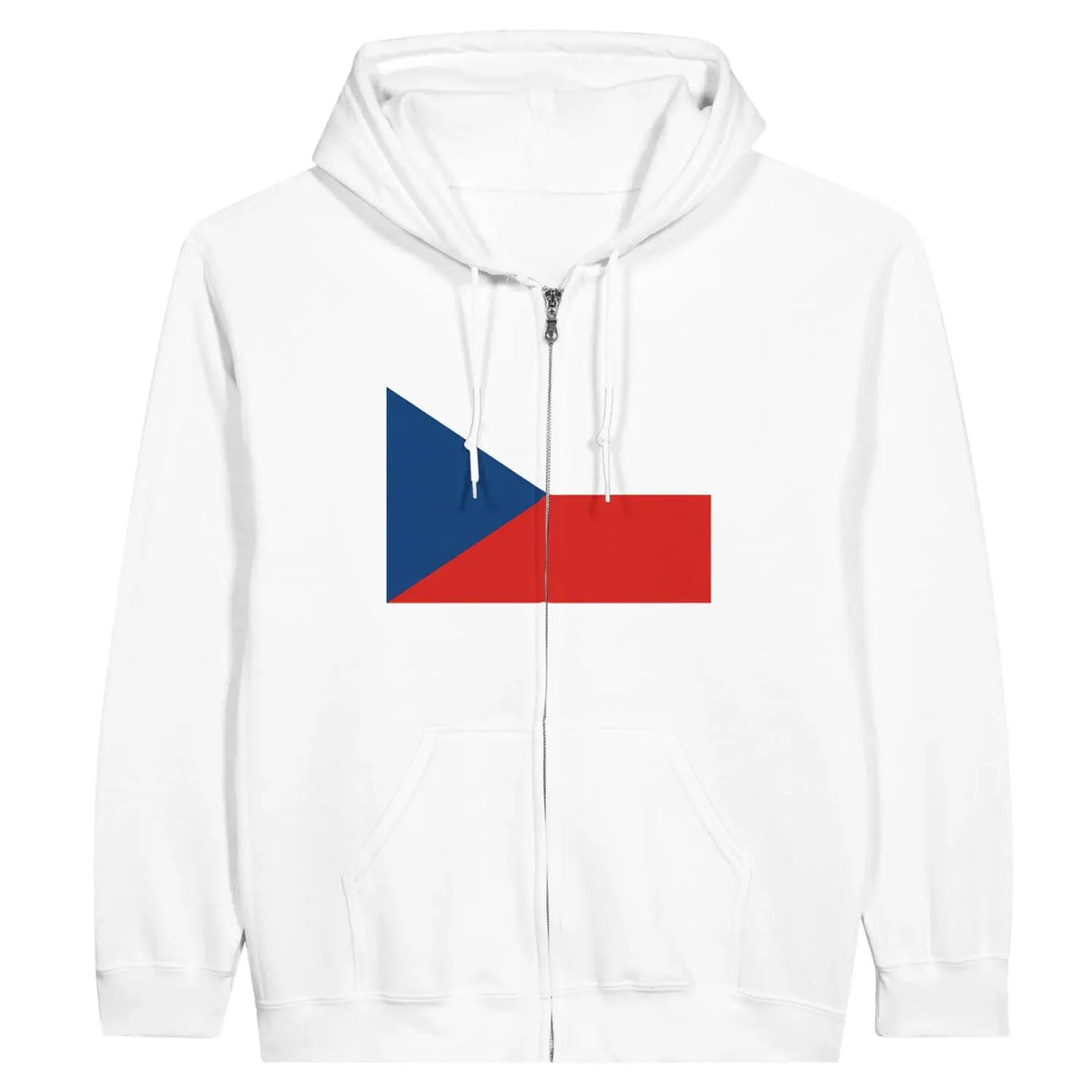 Sweat à capuche drapeau tchéquie à fermeture éclair - pixelformaflag