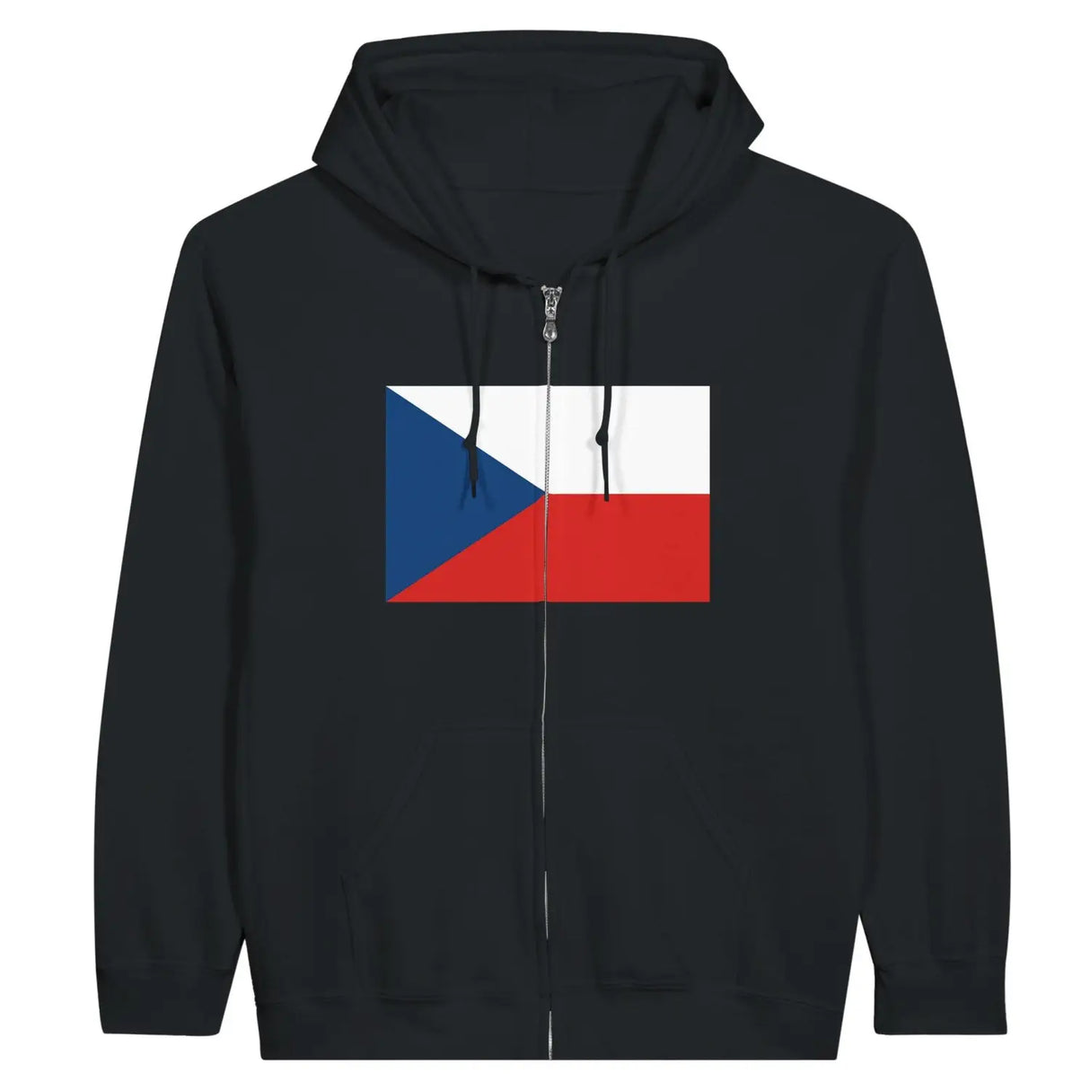 Sweat à capuche drapeau tchéquie à fermeture éclair - pixelformaflag