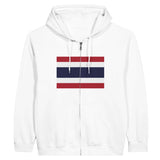 Sweat à capuche drapeau thaïlande à fermeture éclair - pixelformaflag