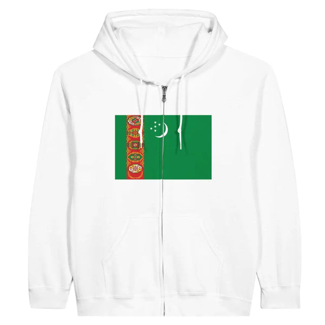 Sweat à capuche drapeau turkménistan à fermeture éclair - pixelformaflag
