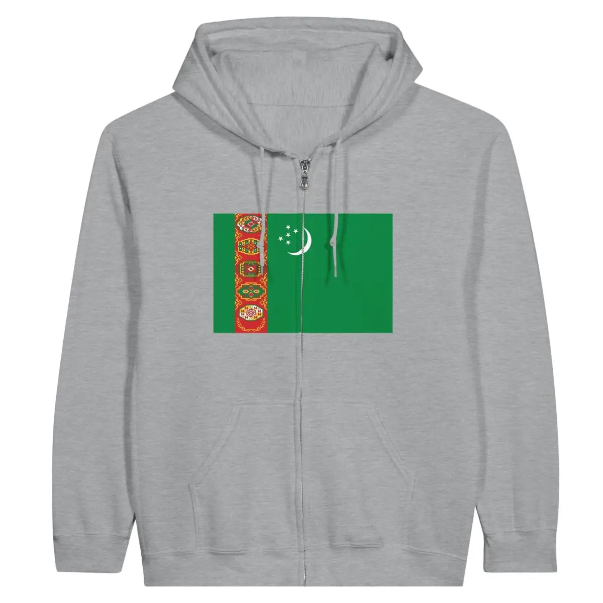 Sweat à capuche drapeau turkménistan à fermeture éclair - pixelformaflag