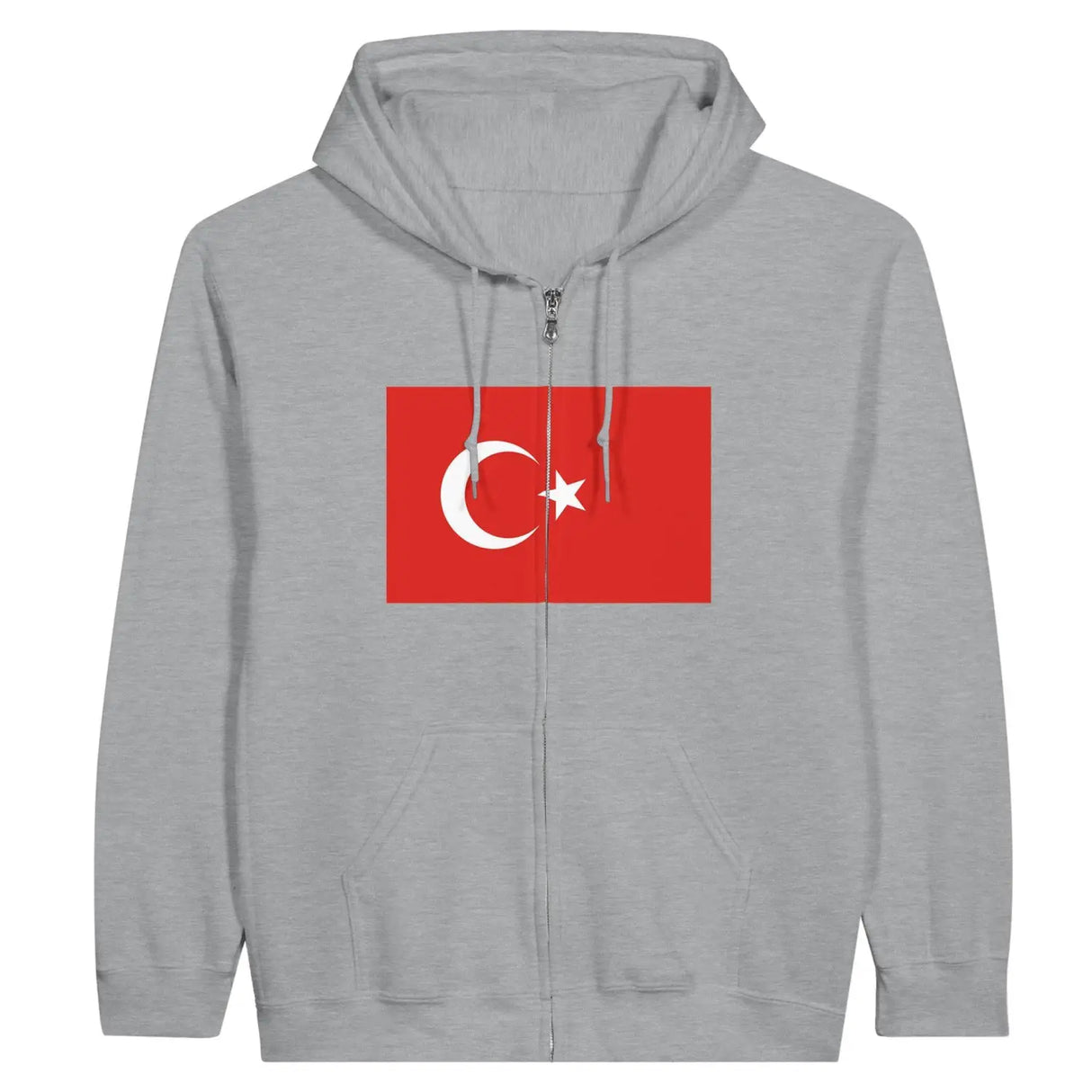 Sweat à capuche drapeau turquie à fermeture éclair - pixelformaflag