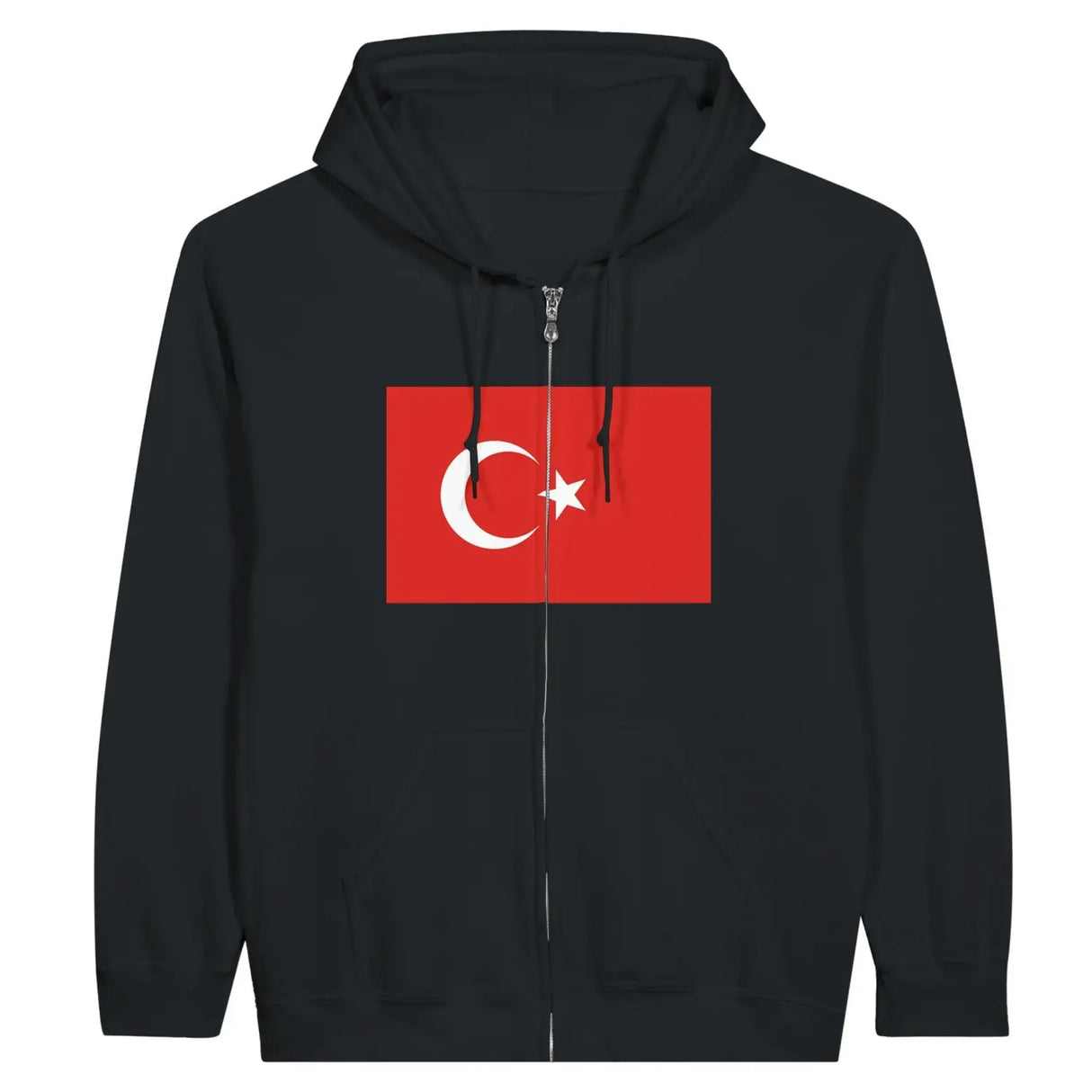 Sweat à capuche drapeau turquie à fermeture éclair - pixelformaflag