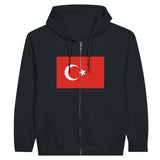 Sweat à capuche drapeau turquie à fermeture éclair - pixelformaflag