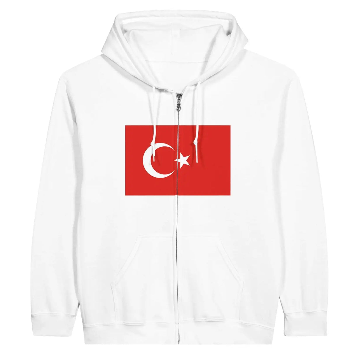 Sweat à capuche drapeau turquie à fermeture éclair - pixelformaflag