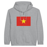 Sweat à capuche drapeau viêt nam à fermeture éclair - pixelformaflag