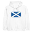 Sweat à capuche écosse coton mélangé broderie zip