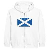 Sweat à capuche écosse coton mélangé broderie zip
