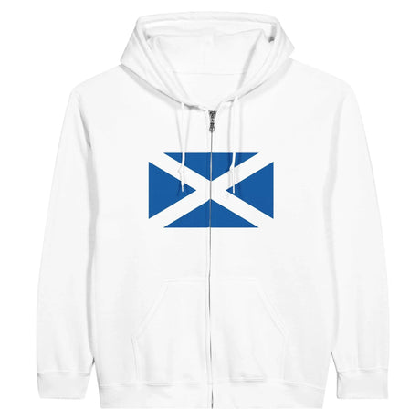 Sweat à capuche écosse coton mélangé broderie zip