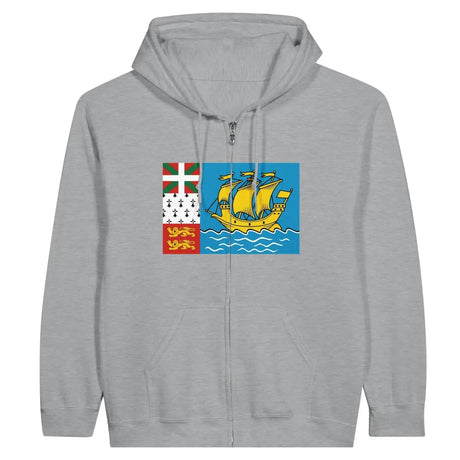 Sweat à capuche à fermeture éclair Drapeau de Saint-Pierre-et-Miquelon - Pixelforma 