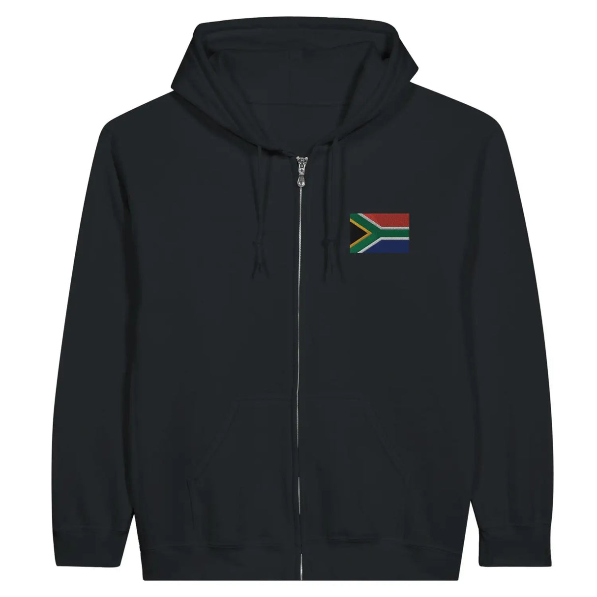 Sweat à capuche à fermeture éclair drapeau afrique du sud en broderie - pixelformaflag