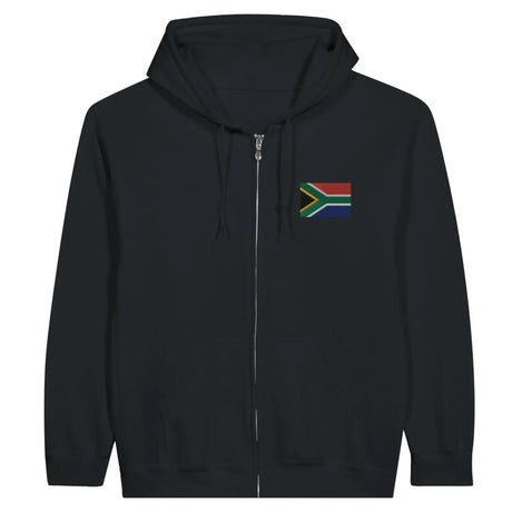 Sweat à capuche à fermeture éclair drapeau afrique du sud en broderie - pixelformaflag