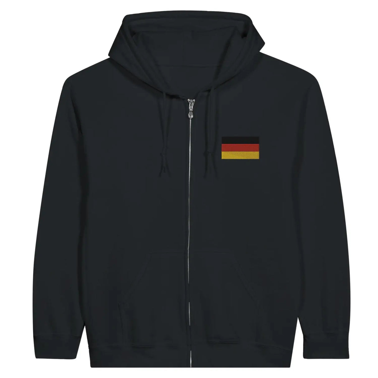 Sweat à capuche à fermeture éclair drapeau allemagne en broderie - pixelformaflag