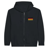 Sweat à capuche à fermeture éclair drapeau allemagne en broderie - pixelformaflag