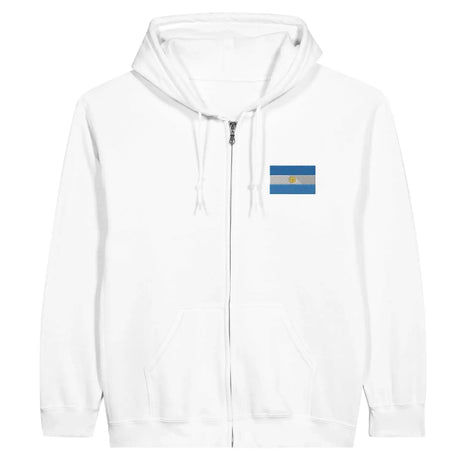 Sweat à capuche à fermeture éclair drapeau argentine en broderie - pixelformaflag
