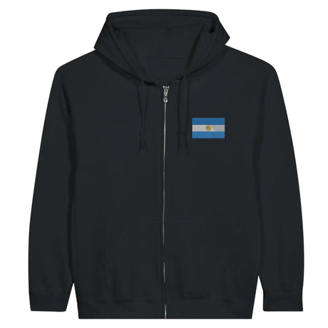 Sweat à capuche à fermeture éclair drapeau argentine en broderie - pixelformaflag