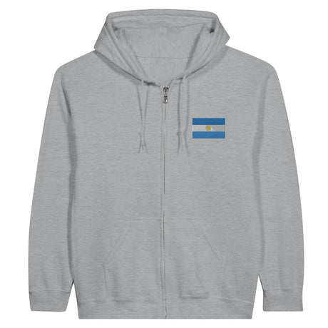 Sweat à capuche à fermeture éclair drapeau argentine en broderie - pixelformaflag